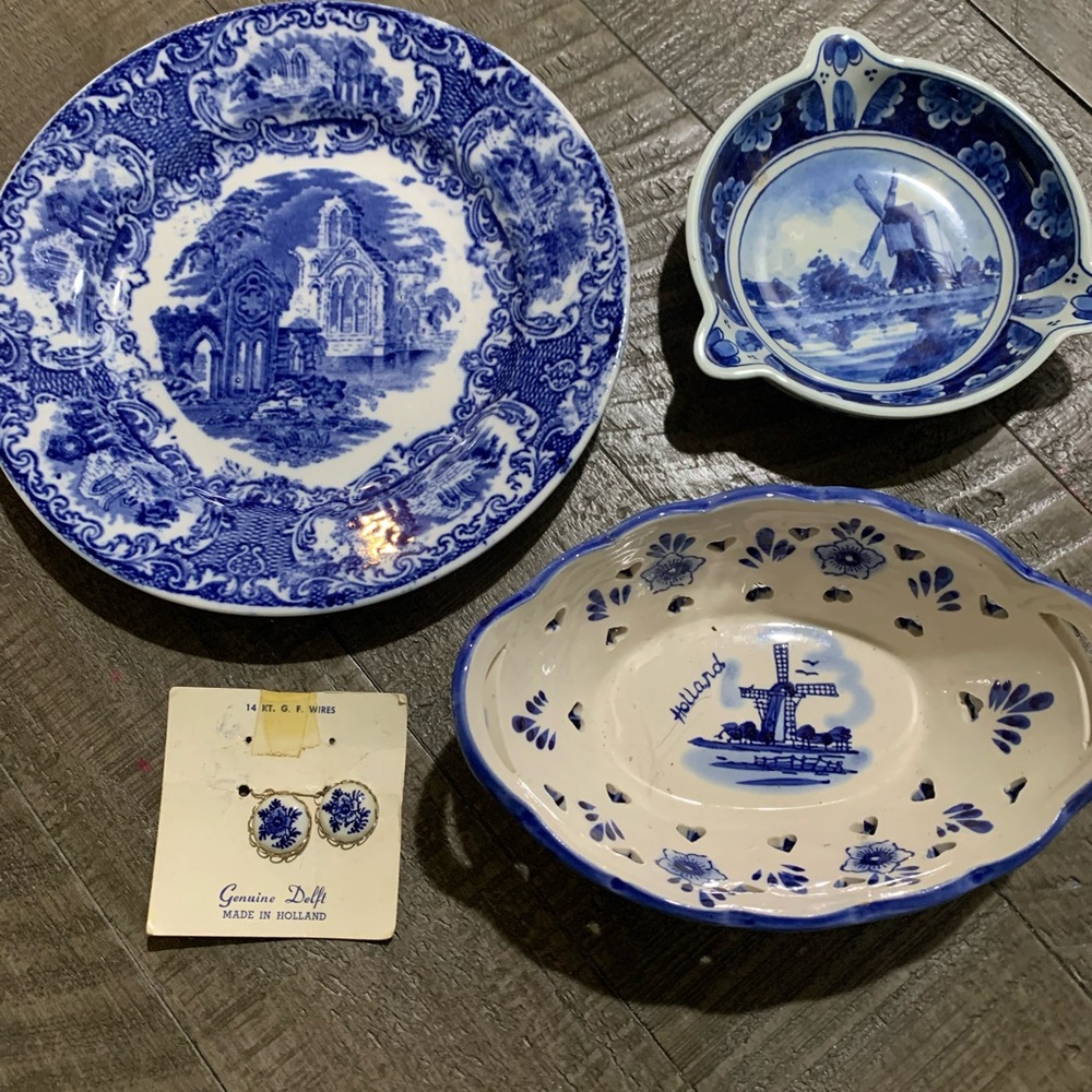 Blue and White Delftware Dish Set